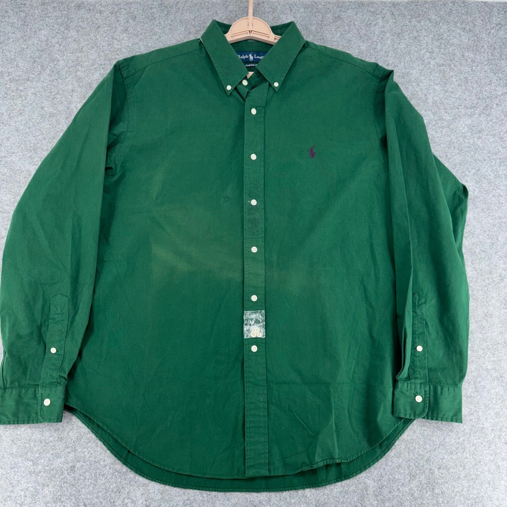 Polo Ralph Lauren Mens XL Classic Fit Button Down Bentley Green NWT Dead Stock